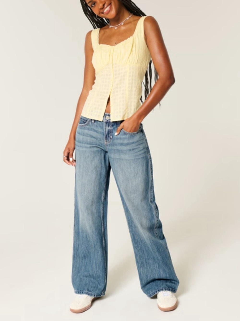 Hollister Low Rise Baggy Jeans I ❤️ LA Back Pocket Wide Leg Denim W29 NWOT 8R - Picture 2 of 3